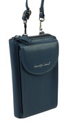 Damski Pionowy Portfel Na Pasku Jennifer Jones z Funkcją Torebki 1125-1 Portfelo-Torebka NIEBIESKI 19 x 12 x 6 [cm]