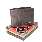 Portfel Męski PIERRE CARDIN Skóra Licowa Duży Poziomy Bez Zapięcia Jedno Skrzydełko 18063 ,,MOZAJKA,, 12 x 9,5 x 2,5 [cm]