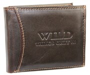 Portfel Męski Skórzany WILD Skóra Licowa Mały Poziomy Bez Zapięcia RFID 5504 11 x 8,5 x 2 [cm]