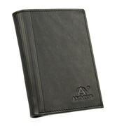 Portfel Męski Skórzany ANDRUS (PL) Skóra Licowa Duży Pionowy Bez Zapięcia Dwa Skrzydełka Duża Kieszeń Na Bilon 13 x 10 x 3 [cm]