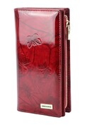 Portfel Damski Skórzany GREGORIO Lakierowany Długi Z Suwakiem Na Zewnątrz BTS-124 CZERWONY 19,5 x 10 x 3,5 [cm]