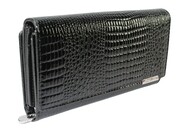 Portfel Damski Jennifer Jones Skóra Naturalna Długi MAX Z Dodatkowym Organizerem 5199-2 RFID CZARNY 19,5 x 10 x 3,5 [cm]