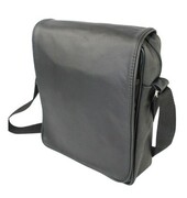 Skórzana Torba Na Ramię Pionowa GRETOS (PL) Listonoszka Z Klapką CZARNA 20 x 14 x 6 [cm]