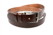 Pasek Męski Skórzany PAS-MAX (PL) Skóra Licowa EXTRA 35 mm Gładki CZEKOLADOWY NADWYMIAR XXL