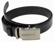 Wizytowy Pasek Skórzany 35 mm COMPLEX (PL) Pełna Klamra AUTOMAT/ZĄBEK Garnitur CZARNA NITKA Zaokrąglony AZ35/KAZ61