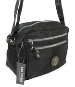 Stylowa Lekka Materiałowa Torba Kresz Wodoodporna Pozioma Średnia Na Ramię Bag Street NR 2245 CZARNY 28 x 19 x 12 [cm]