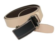 Wizytowy Pasek Skórzany 35 mm Polska Galanteria (PL) Pełna Klamra AUTOMAT/SAMOZACISK Garnitur KREMOWY ASZ35/KASZ31