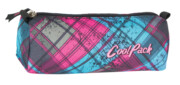 Piórnik kosmetyczka tuba Coolpack różowo niebieska krata