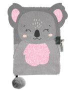 Mięciutki pluszowy dyskretny Pamiętnik z kłódką na kluczyk Koala