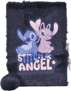 Pamiętnik pluszowy zapinany na kłódkę Stitch granat