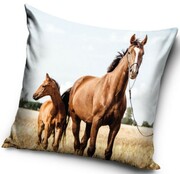 Poszewka Velvet 40x40 miła pluszowa Konie