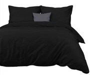 Ekskluzywna pościel 180x200 satyna bawełniana komplet do sypialni Cizgili czarna