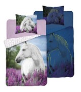 Pościel bawełniana świecąca w ciemności 160x200 Fluo koń