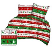 Pościel 160x200 bawełniana świąteczna wzór zimowy Renifery