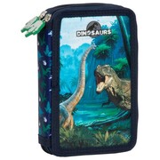 Piórnik z wyposażeniem dwukomorowy Dinozaur