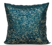 Poszewka 40CM X 40CM turkusowo złota ozdobna