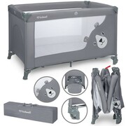 Łóżeczko turystyczne jednopoziomowe BLISSY BASIC szare