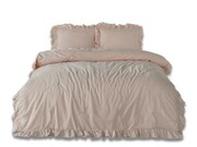 Luksusowa Pościel bawełniana 200x220(P) STONEWASHED z falbanką