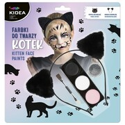 Farbki do twarzy zestaw z opaską kotek Kidea