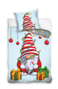 Pościel bawełniana 160x200 świąteczna mikołaj i elfy