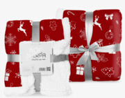 koc świąteczny 150x200 SHERPA świąteczny wzór Renifery