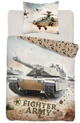 Pościel bawełniana 160x200 młodzieżowa czołg militaria