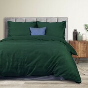 Ekskluzywna pościel 180x200 satyna bawełniana Cizgili butelkowa zieleń