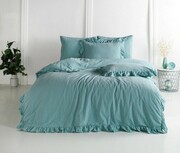 Luksusowa Pościel bawełniana kolor turkusowy 200x220(P) STONEWASHED