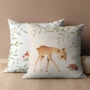 Poszewka 40x40 bawełniana jelonek i jeż