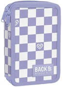 Piórnik z wyposażeniem dwukomorowy BackUp krata