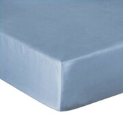 Prześcieradło 180x2000 satyna bawełniana z gumką niebieski