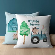 Poszewka 40x40 bawełniana traktorek farma