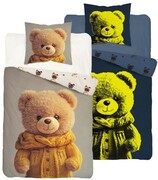 Pościel bawełniana świecąca w ciemności 160x200 Miś z Misiem