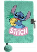 Pamiętnik pluszowy zapinany na kłódkę Stitch turkusowy kokos