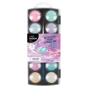 Farby akwarelowe wodne 12 kolorów metaliczne