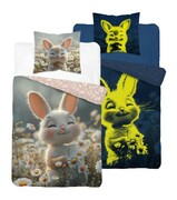 Pościel bawełniana świecąca w ciemności 160x200 zajączek