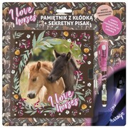 Pamiętnik z kłódką + sekretny pisak Konie