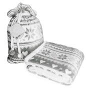 koc świąteczny Saco w worku szary 150x200