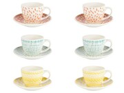 Tognana Iris Aqua Zestaw Espresso 6x Filiżanka i 6x spodek w pudełku włoski design