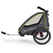 Przyczepka rowerowa, wózek Qeridoo QUPA2 Lime dla dwójki dzieci Qeridoo