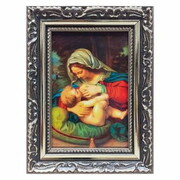 Obraz 10x15cm Matka Boża Karmiąca rama ornamentowa - 37758