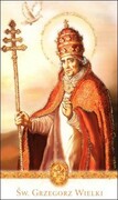 Obrazek z brokatem św. Grzegorz Wielki. Modlitwa za wstawienicwem św. Grzegorza Wielkiego - 08585