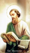 Obrazek z brokatem św. Mateusz. Modlitwa za wstawiennictwem świętego Mateusza - 08615
