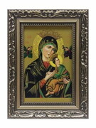 Obraz 10x15cm Matka Boża Nieustającej Pomocy rama ornamentowa - 35442