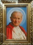 Obraz 10x15cm Święty Jan Paweł II rama ornamentowa - 41285