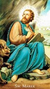 Obrazek z brokatem św. Marek. Modlitwa za wstawiennictwem świętego Marka - 08629