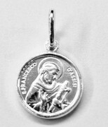 Medalik srebrny Św. Franciszek 1,3g okrągły - 63611