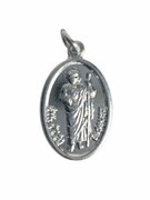 Medalik aluminiowy Św. Juda Tadeusz/Serce Pana Jezusa owal 2x1,5cm - 60883