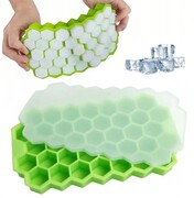 Forma do lodu silikonowa elastyczna foremka na lód z pokrywką 37 kostek