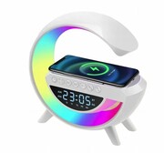 Lampka led rgb gamingowa ładowarka indukcyjna qi zegar budzik głośnik radio
